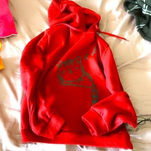 💋 Red and Black Cat Hoodie | SIZE: XL